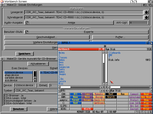 Az Amiga MakeCD - CD sütő programja és a világ legjobb intézője a DirectoryOpus