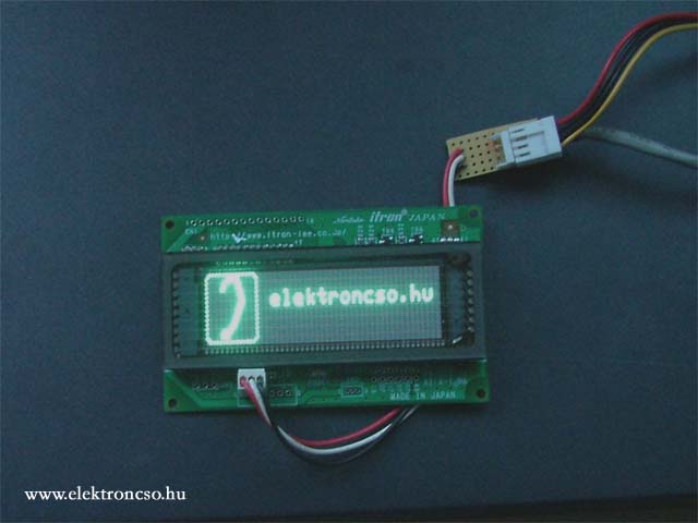 Az elektroncso.hu logója a VFD modulon